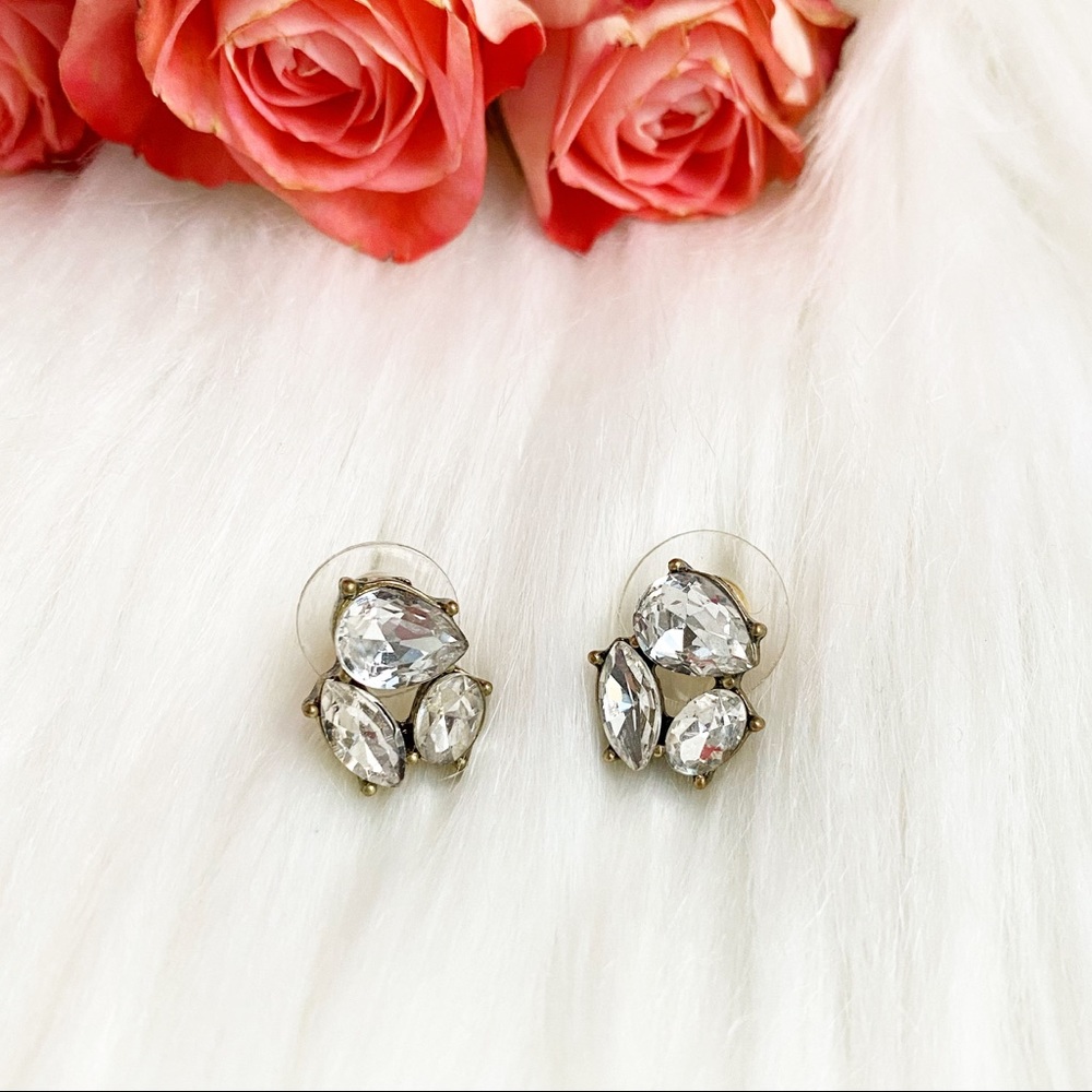 Rhinestone statement earrings clear